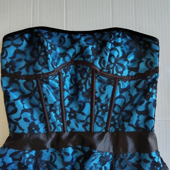 Jessica McClintock Gunne Sax Lace Corset Taffeta Chiffone Dress Size S Tag Sz 5 - Picture 8 of 16
